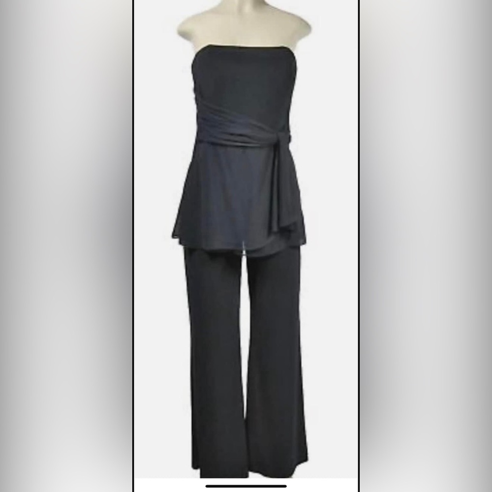 White House Black Market Strapless Black Jumpsuit